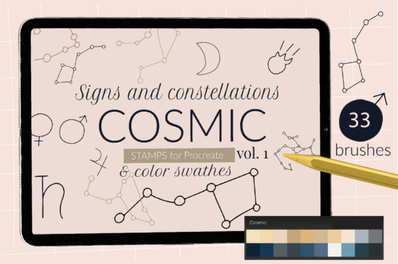 Download Cosmic Procreate Stamps with Astronomic - Procreate stamp Collection