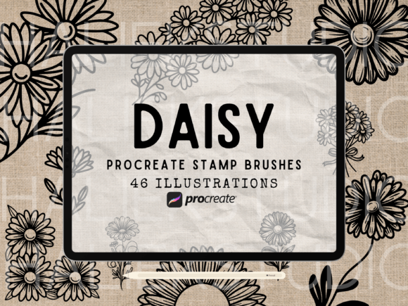Download Daisy Procreate Stamp Brush Set - Procreate stamp Collection