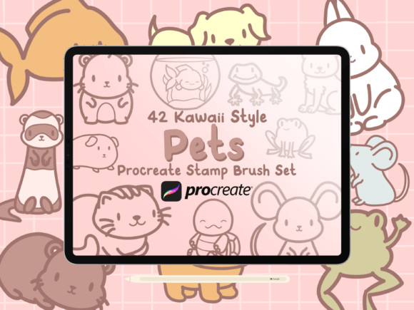 Download Pet Animals Procreate Stamp Brush Set - Procreate stamp Collection