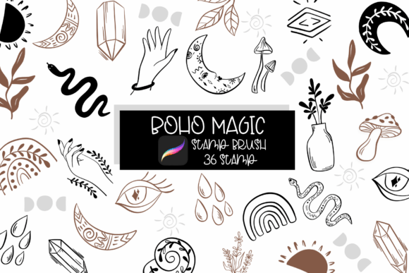 Download Boho Magic Procreate Stamp - Procreate stamp Collection