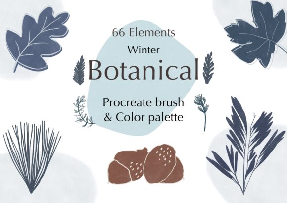 Download Procreate Stamp Brushes Winter Botanical - Procreate stamp Collection