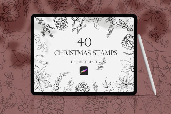 Download Christmas Procreate Stamps - Procreate stamp Collection