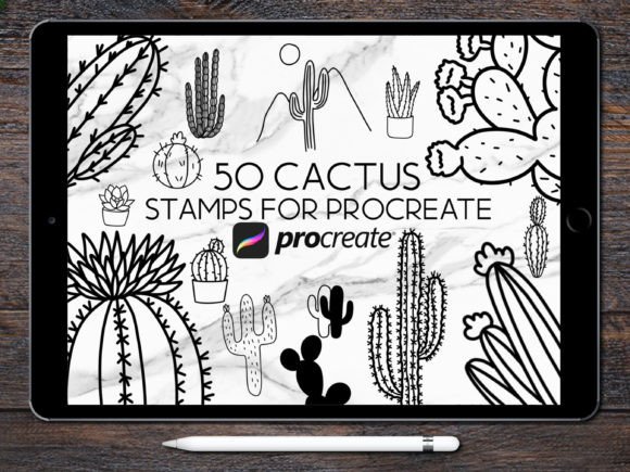 Download Cactus Procreate Stamps Brush Set - Procreate stamp Collection