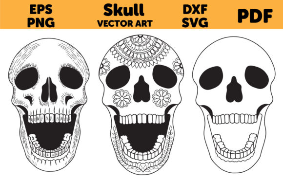 Download Skull Svg Hand Drawn Design for T-shirt - Draw Collection