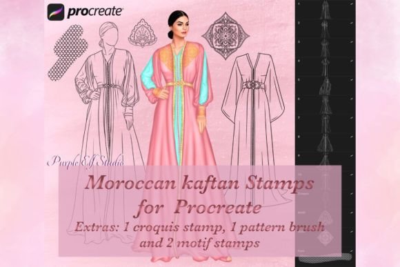 Download Moroccan Kaftan Procreate Stamps - Procreate stamp Collection