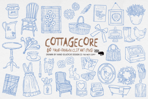 Download Cottagecore Hand-drawn PNG Bundle - Draw Collection