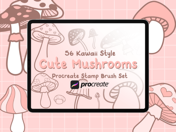 Download Doodle Mushroom Procreate Stamp Brushes - Procreate stamp Collection