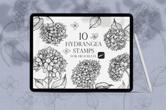 Download Hydrangea Procreate Stamps - Procreate stamp Collection