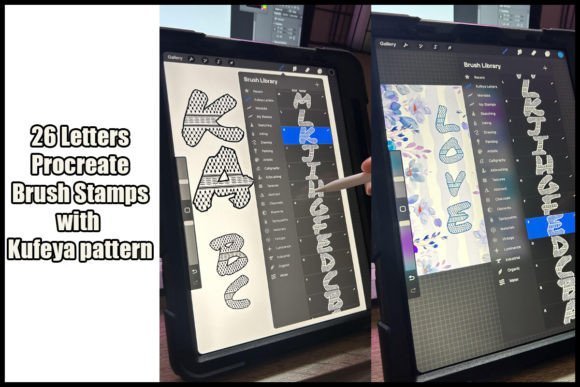 Download 26 Letters | Procreate Stamps | Kufeya - Procreate stamp Collection