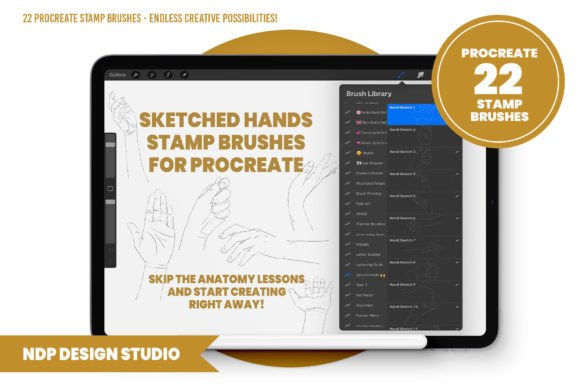Download Procreate Stamp Brushes - Hand Poses - Procreate stamp Collection