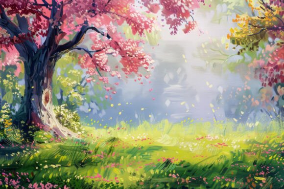 Download Nature Forest Painting Background Wallpa - Forest painting Collection