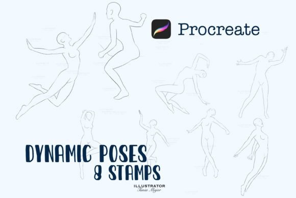 Download Dynamic Poses Procreate Stamp - Procreate stamp Collection