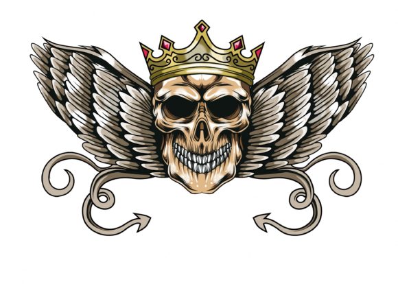 Download King Skull Hand Drawn Vector - Draw Collection