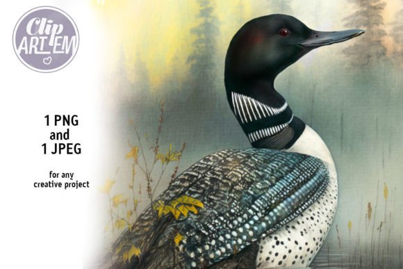 Download Loon in the Lake Forest Painting Jpg Art - Forest painting Collection
