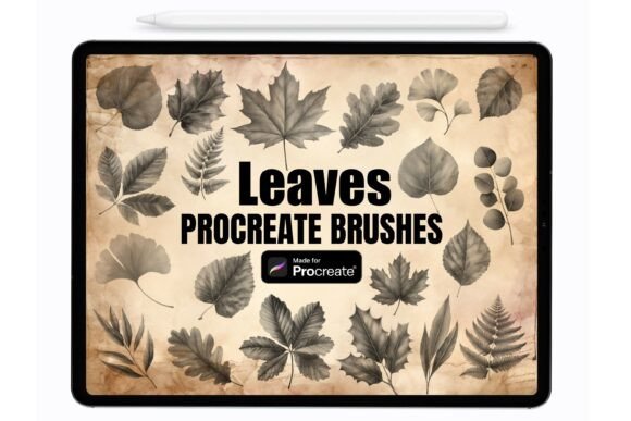 Download Leaves Procreate Stamps - Brushes - Procreate stamp Collection
