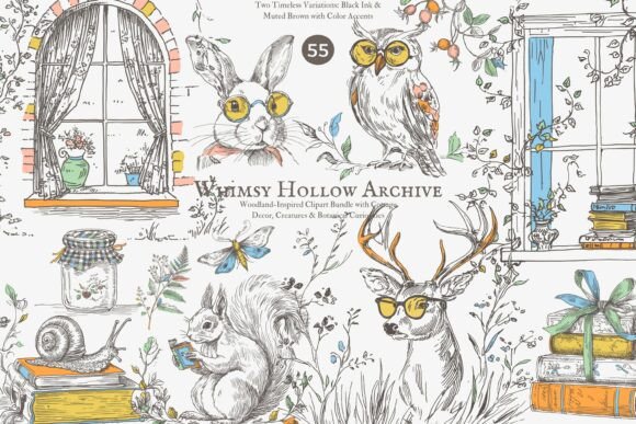 Download Cottagecore Clipart Hand Drawn Set - Draw Collection