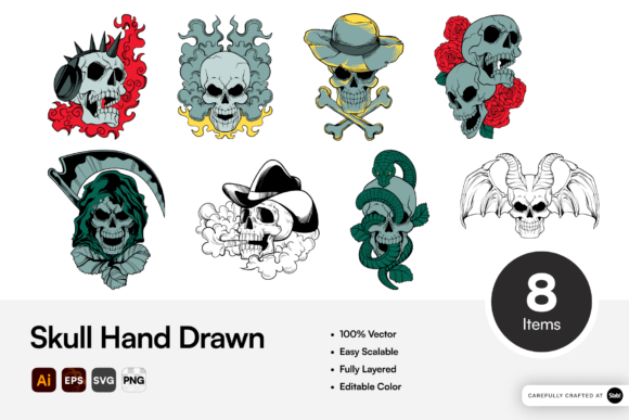 Download Skull Hand Drawn Illustration - Draw Collection