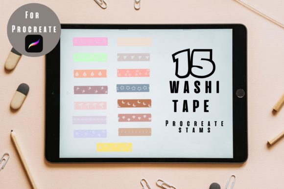 Download Washi Tape Procreate Stamps - Procreate stamp Collection