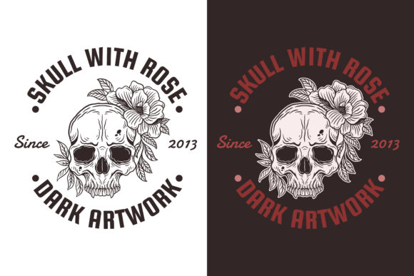 Download Rose Skull Dark Art Illustration Merch - Skull dark art Collection