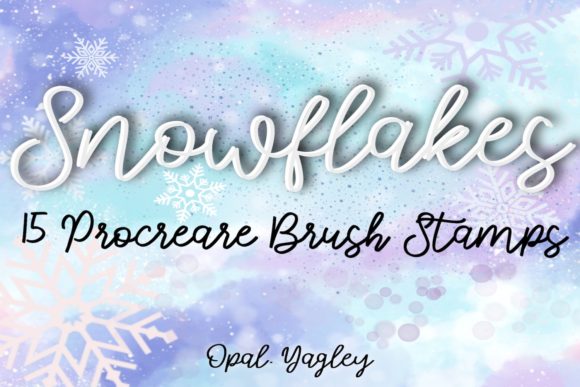 Download 15 Snowflakes Procreate Stamps - Procreate stamp Collection