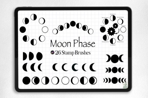 Download Moon Phases Procreate Stamp Brush - Procreate stamp Collection