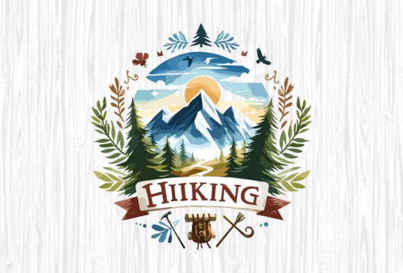 Download Watercolor Hiking Design for Print - Premium Bundle