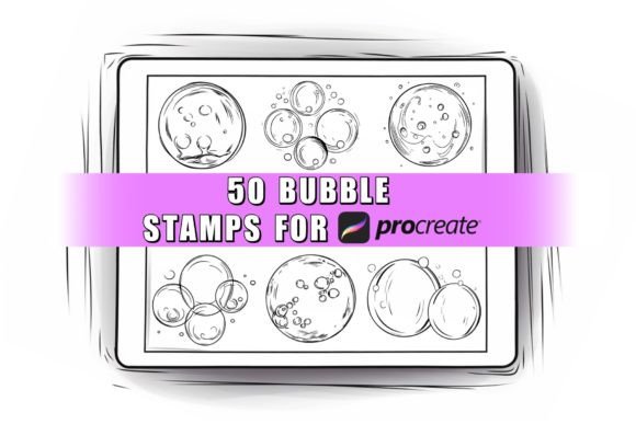 Download 50 Bubble Procreate Stamps Brushes - Procreate stamp Collection
