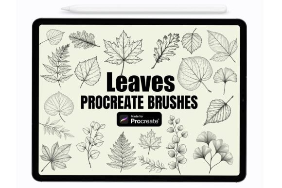 Download Leaves Procreate Stamps - Brushes - Procreate stamp Collection