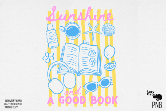 Download Book Beach Summer Hand-Drawn PNG - Draw Collection
