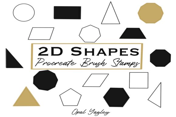 Download 2D Geometric Shapes Procreate Stamps - Procreate stamp Collection