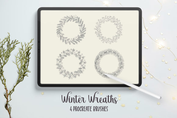 Download Winter Wreaths Procreate Stamp Brushes - Procreate stamp Collection