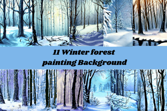 Download 11 Winter Forest Painting Background - Forest painting Collection