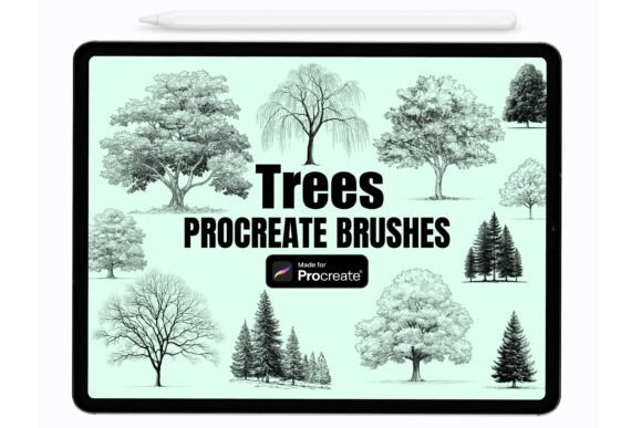 Download Trees Procreate Stamp Brushes - Procreate stamp Collection
