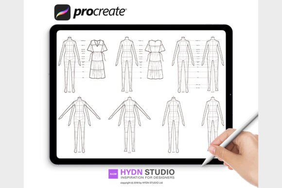 Download Fashion Flat Body Procreate Stamp Brushes - Procreate stamp Collection