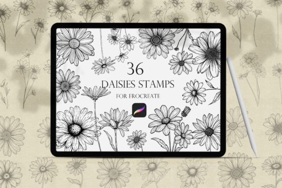 Download Daisy Procreate Stamps - Procreate stamp Collection