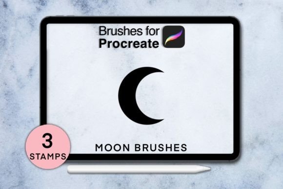 Download 3 Mooon Procreate Stamps - Procreate stamp Collection