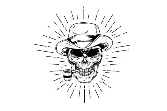 Download Smoker Skull Hand Drawn Vector - Draw Collection