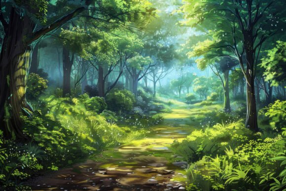 Download Forest Painting Background Wallpaper - Forest painting Collection