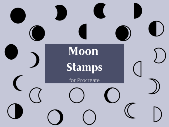 Download Moon Phase Procreate Stamp Brushes - Procreate stamp Collection