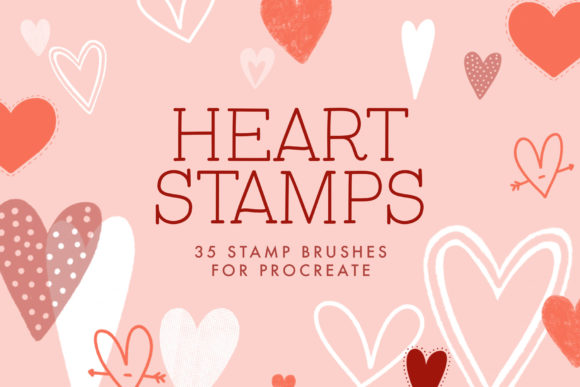 Download Procreate Heart Stamp Brushes - Heart stamp Collection