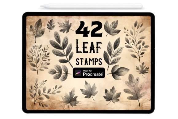 Download 42 Leaf Procreate Stamp Brushes - Procreate stamp Collection