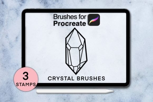 Download 3 Crystal Procreate Stamps - Procreate stamp Collection