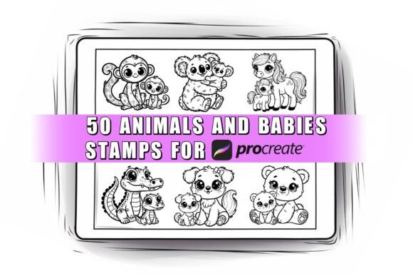 Download 50 Baby Animals Procreate Stamps Brushes - Procreate stamp Collection