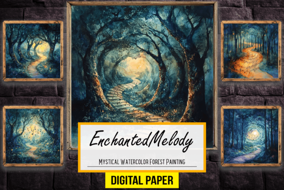 Download Mystical Watercolor Forest Painting Art - Forest painting Collection