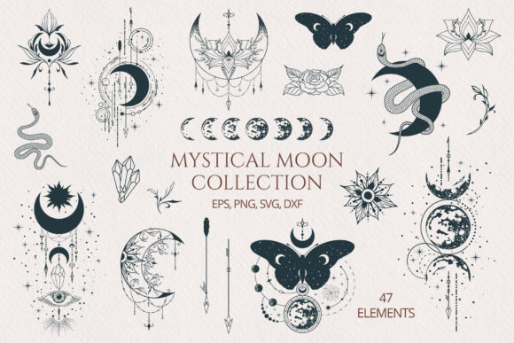 Download Hand Drawn Mystical Moon Collection - Draw Collection