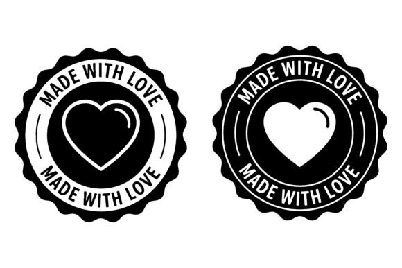 Download Two Made with Love Heart Stamp Icons - Heart stamp Collection