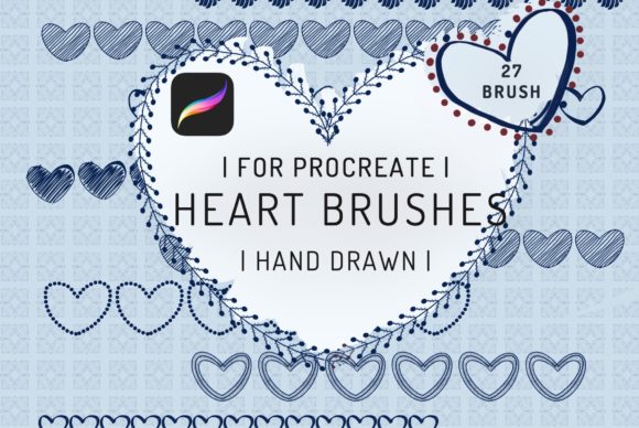 Download 27 Procreate Heart Stamp Brushes - Heart stamp Collection