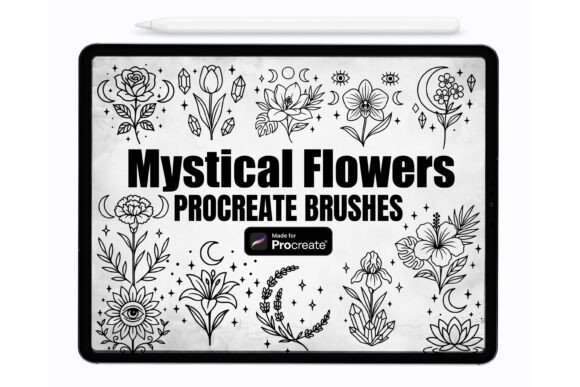 Download Mystical Flowers Procreate Stamp Brushes - Procreate stamp Collection