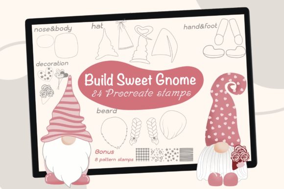 Download 84 Build Sweet Gnomes Procreate Stamps - Procreate stamp Collection