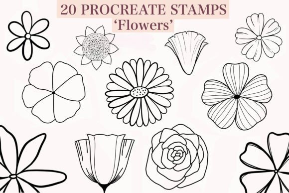 Download Flowers Procreate Stamp Brushes - Procreate stamp Collection